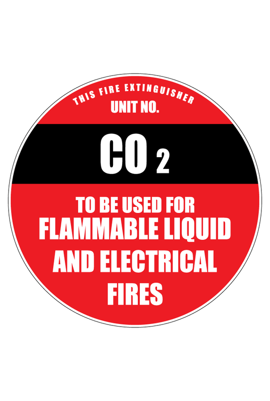 Circle CO2 Fire Extinguisher Sign