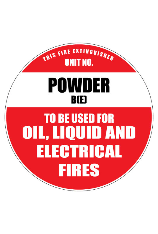 Circle Powder B (E) Fire Extinguisher Sign