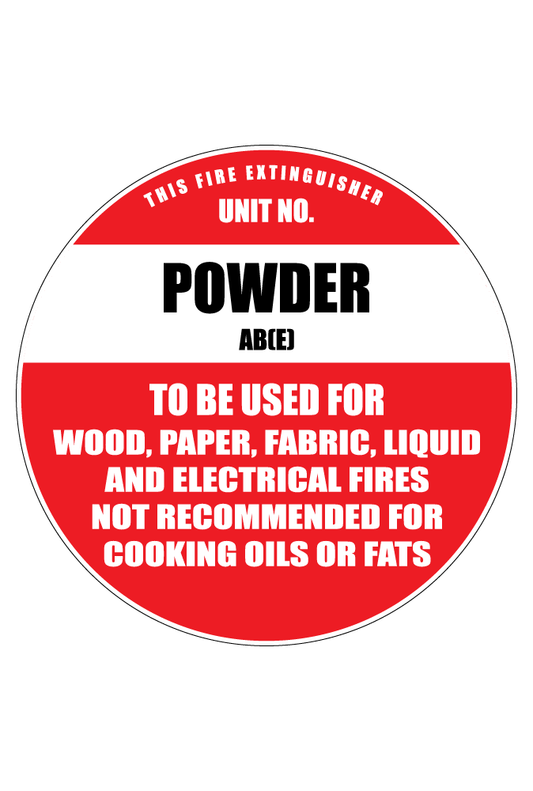 Circle Powder AB (E) Fire Extinguisher Sign