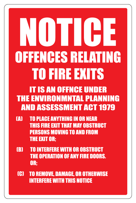 Fire Exit Notice Sign