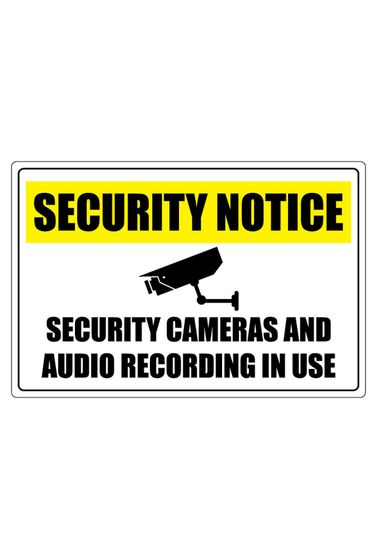 Security Cameras And Audio Recording In Use Sign