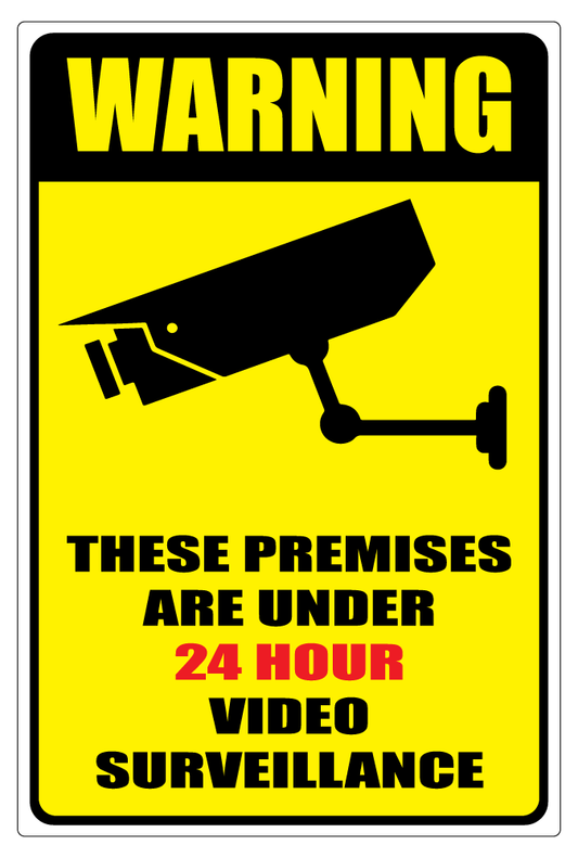 These Premises Are Under 24 Hour Video Surveillance Sign