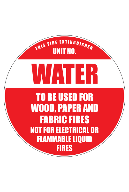 Circle Water Fire Extinguisher Sign